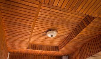 old Lamps on the wooden ceiling photo