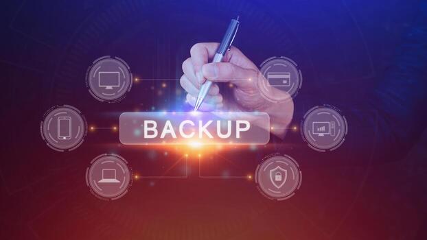 Internet data storage backup, technology business concept, Cloud technology, Data storage, Networking and internet service concept. photo