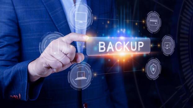 Internet data storage backup, technology business concept, Cloud technology, Data storage, Networking and internet service concept. photo