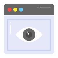 Eye on webpage denoting concept of website visibility vector, easy to use icon vector