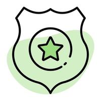 Star inside protection shield vector design of security shield