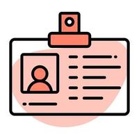 Employee id card vector design, user identification icon