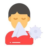 An amazing style of sneezing vector modern design of flu