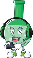 Green chemical bottle Cartoon character vector