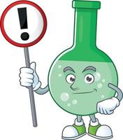 Green chemical bottle Cartoon character vector