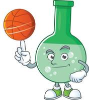 Green chemical bottle Cartoon character vector