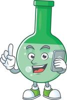 Green chemical bottle Cartoon character vector