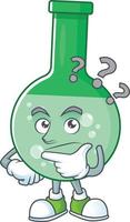 Green chemical bottle Cartoon character vector