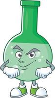 Green chemical bottle Cartoon character vector