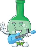 Green chemical bottle Cartoon character vector