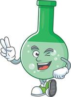 Green chemical bottle Cartoon character vector