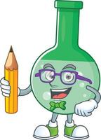 Green chemical bottle Cartoon character vector