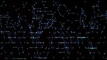 Seamless 4K Plexus footage with connected lines on black background for films, video and blogs about digital technologies, virtual reality.