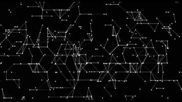 meetkundig abstract lus achtergrond met verbonden dots en lijnen. moleculair structuur en communicatie concept. digitaal technologie achtergrond en netwerk verbinding Verbinden stippen, lens gloed video