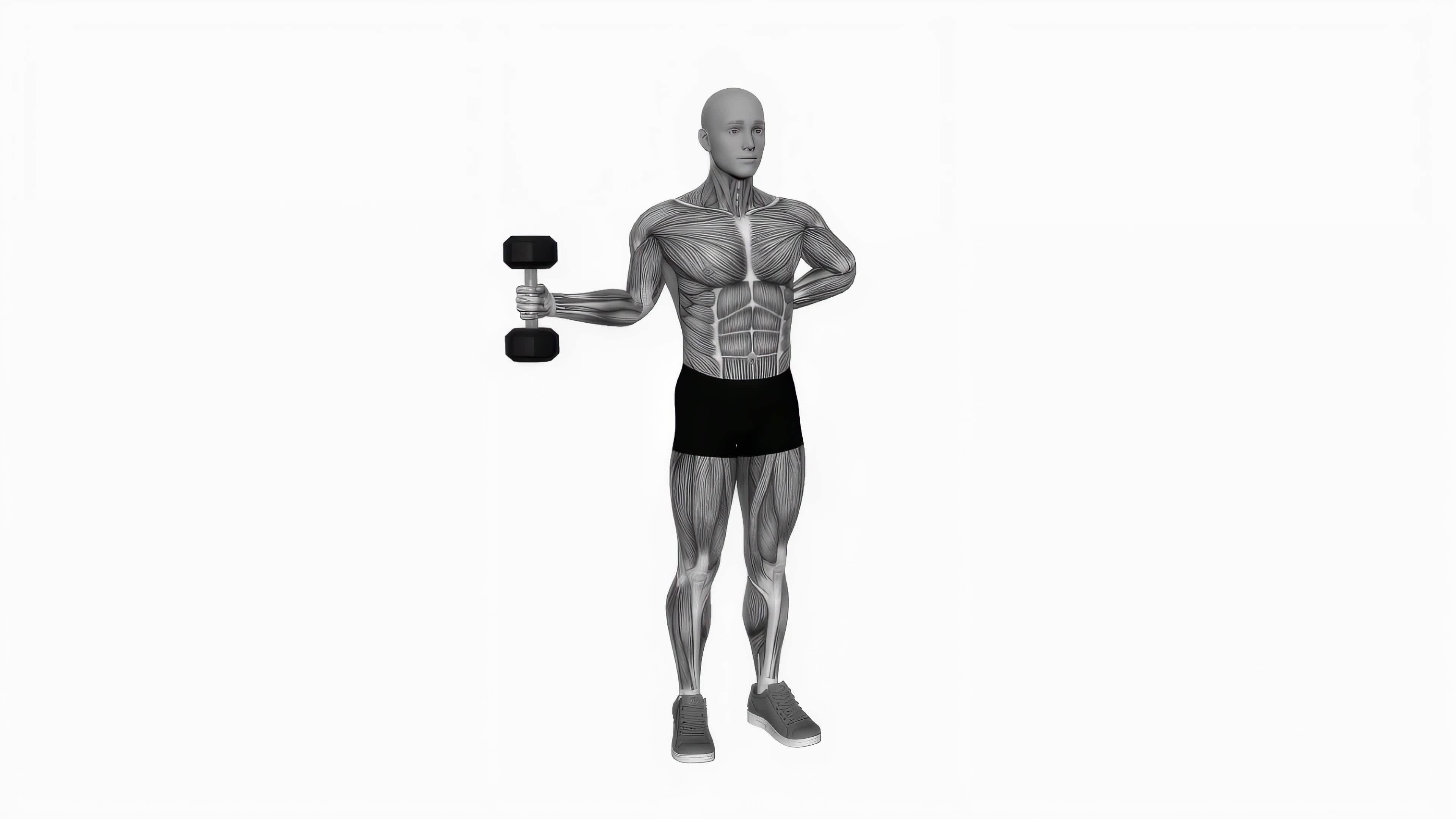 Dumbbell external rotation fitness exercise workout animation video