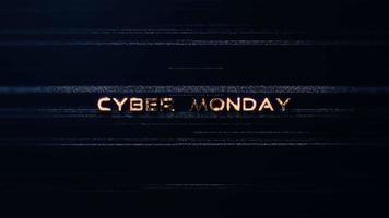 Cyber Monday glitch text cinematic title abstract background video