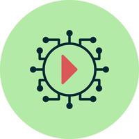 Technology play button icon vector