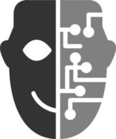 Cyborg Face icon vector