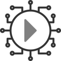 Technology play button icon vector