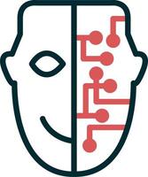 Cyborg Face icon vector