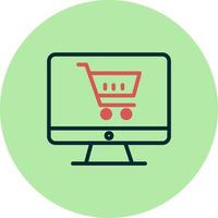 comercio electrónico comprando icono vector