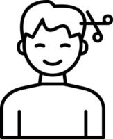 Boy with hair cut icon vector