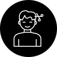 Boy with hair cut icon vector