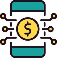 digital dinero vector icono