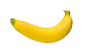 Single beautiful ripe yellow banana isolated with clipping path in png file format, Concept of healthy eating