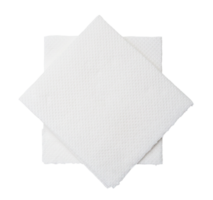 Two folded pieces of white tissue paper or napkin in stack are isolated with clipping path in png file format