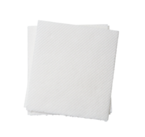 Two folded pieces of white tissue paper or napkin in stack isolated with clipping path in png file format