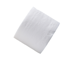 Single roll of white tissue paper or napkin isolated with clipping path in png file format