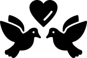 amor aves vector icono