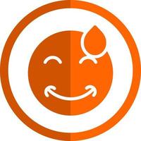 Grin Beam Sweat Vector Icon Design