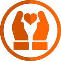 Hand Holding Heart Vector Icon Design