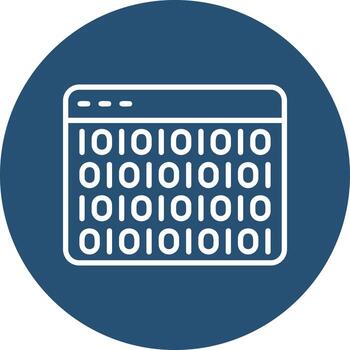 icono de vector de código binario