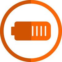 Battery Half Vector Icon Design