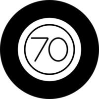 70 Speed Limit Vector Icon