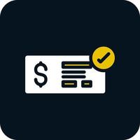 diseño de icono de vector alt de cheque de dinero