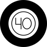 40 Speed Limit Vector Icon