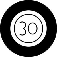 30 Speed Limit Vector Icon