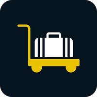 Luggage Cart Vector Icon Design