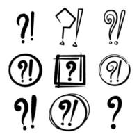 Doodle Question Mark, Sign and Symbol for Design, Presentation or Website elements. vector