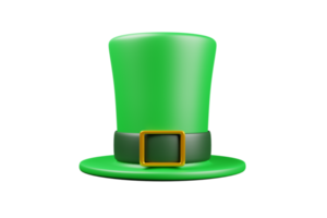 A 3D illustration of a green clover leaf in a cartoon style for St. Patrick's Day png