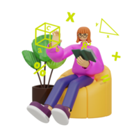 3d illustration learn math at home png