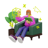 3d illustration apprendre math à Accueil png