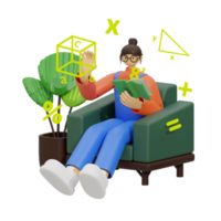 3d illustration learn math at home png