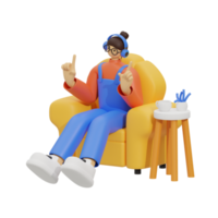 3d ilustração relaxamento música png