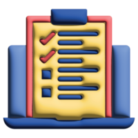 3D illusration check list in work from home set png