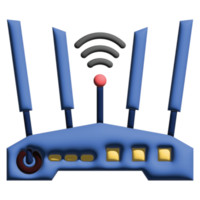 3D illusration router in work from home set png
